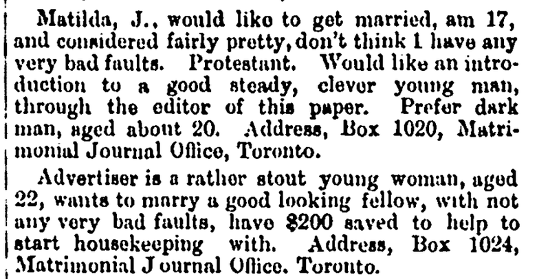 Illustration for article titled Tinder's New, But the Freakout Isn't: Looking for Love in an 1880s Matrimonial JournalÂ
